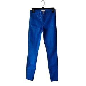 L'Agence Marguerite Coated Blue High Rise Skinny Ankle Jeans - Size 25